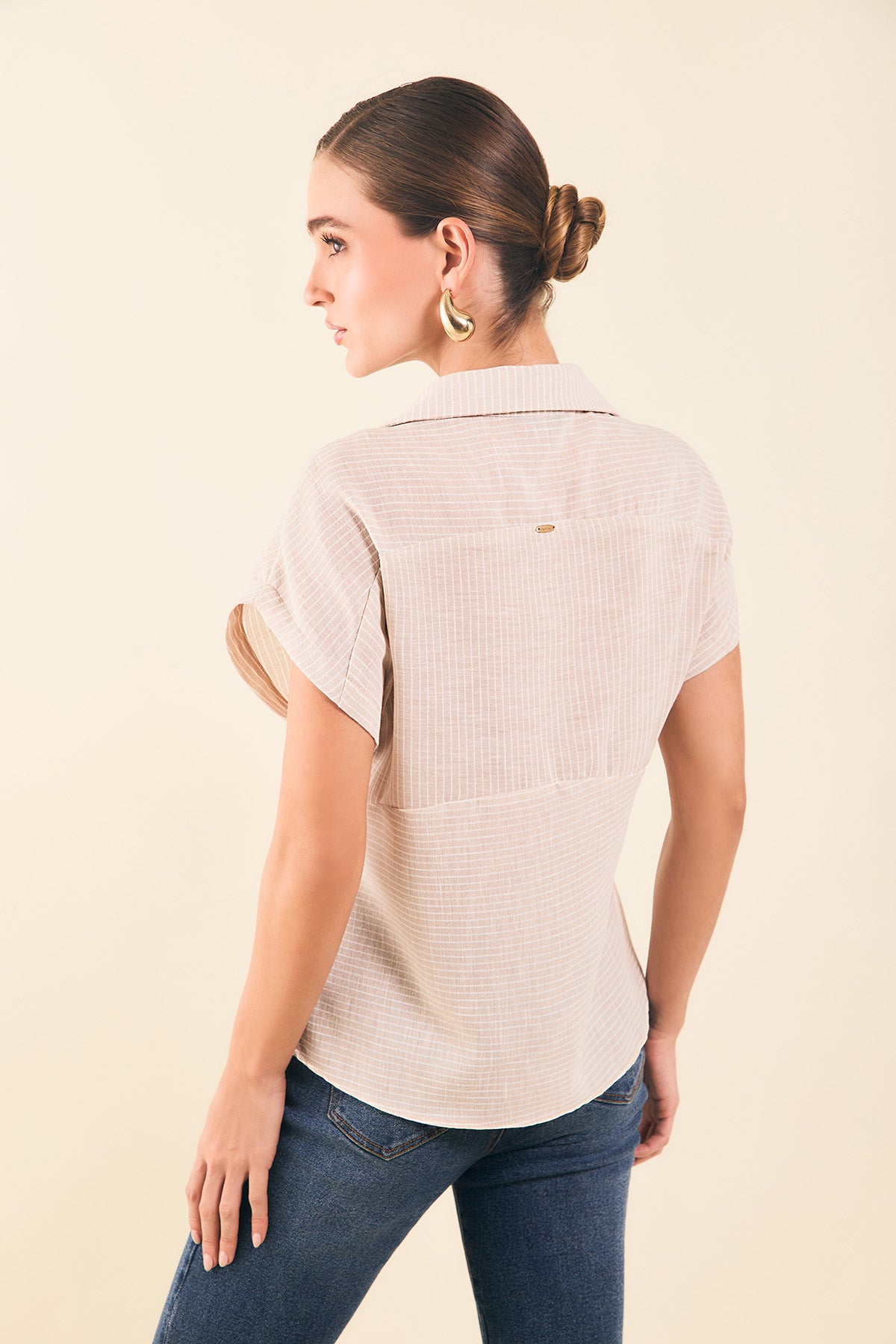 Camisa m/c en juego de rayas
