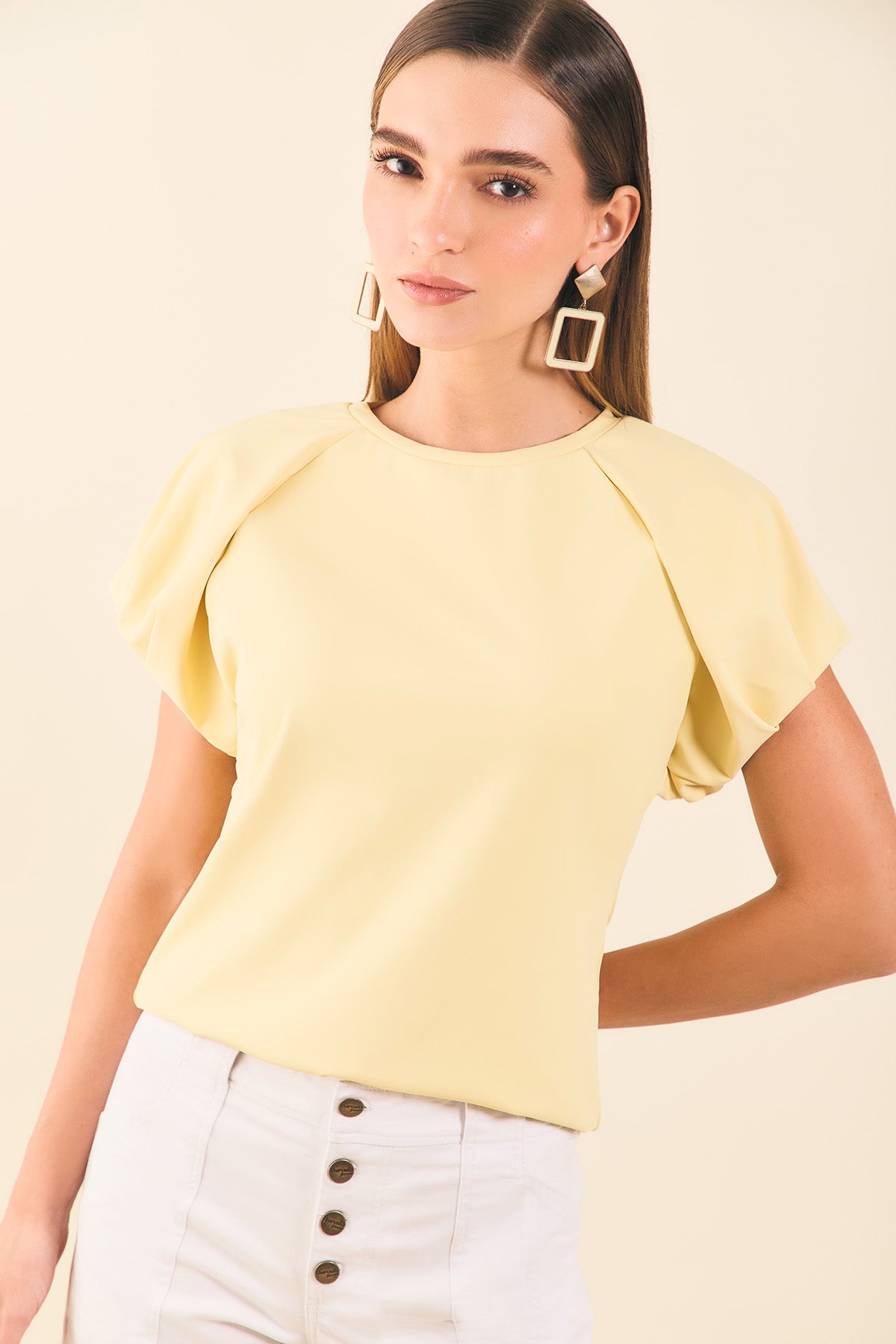 Blusa manga rangla con prenses