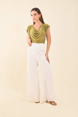 Blusa escote babero en punto
