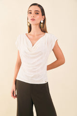 Blusa escote babero en punto