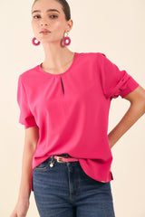 Blusa manga corta resortada