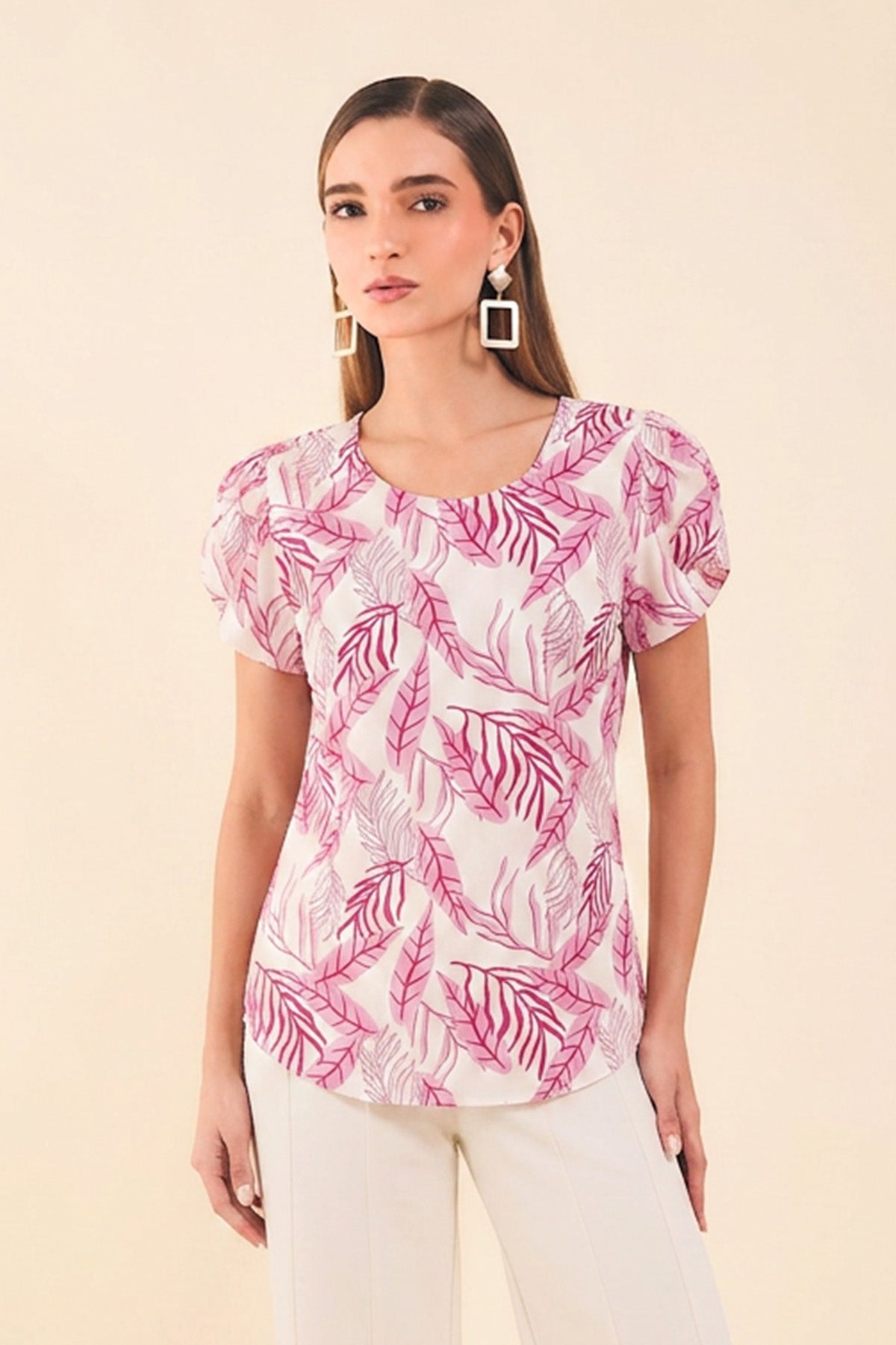 Blusa en popelina estampada