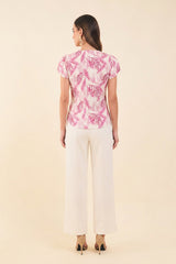 Blusa en popelina estampada