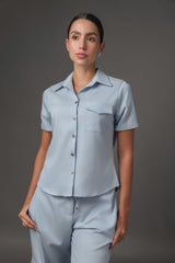 Camisa Casual para Mujer en Tencel con Bolsillo
