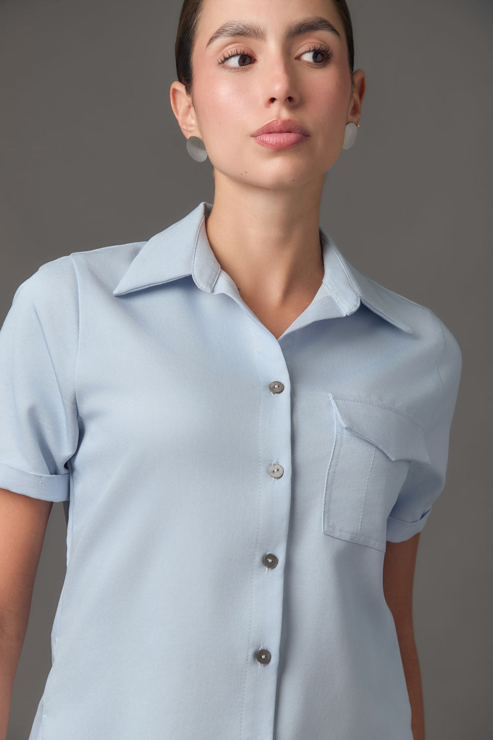 Camisa Casual para Mujer en Tencel con Bolsillo