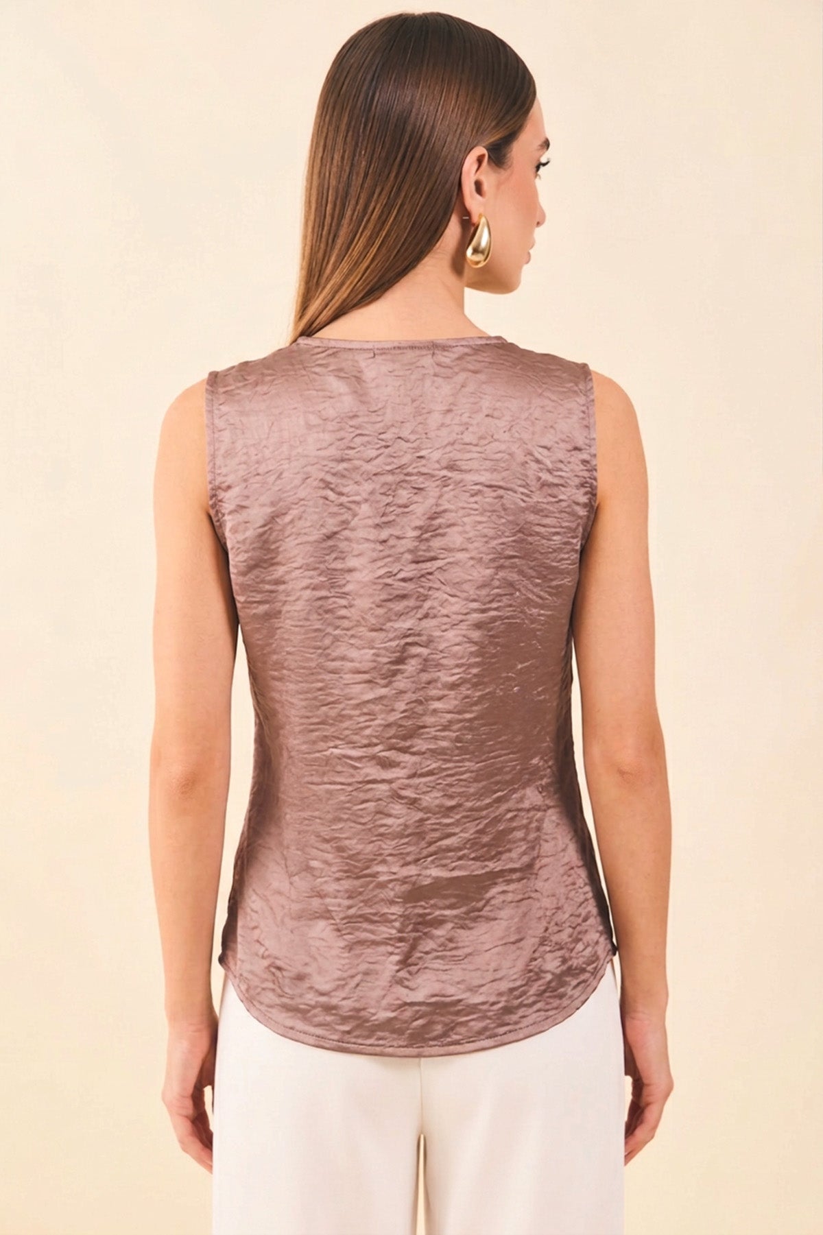 Blusa en sateen manga sisa