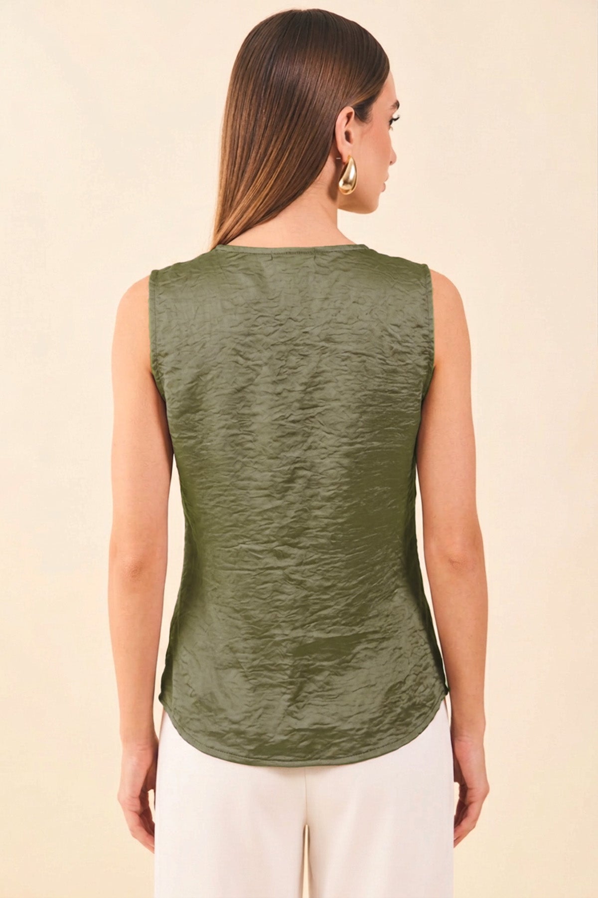 Blusa en sateen manga sisa