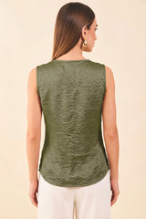 Blusa en sateen manga sisa