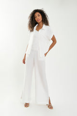 Pantalón palazzo pretina con alforzas