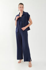 Pantalón palazzo con alforzas