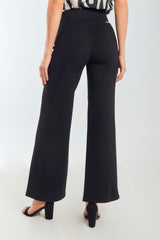 Pantalón flare en tejido de punto pretina resortada