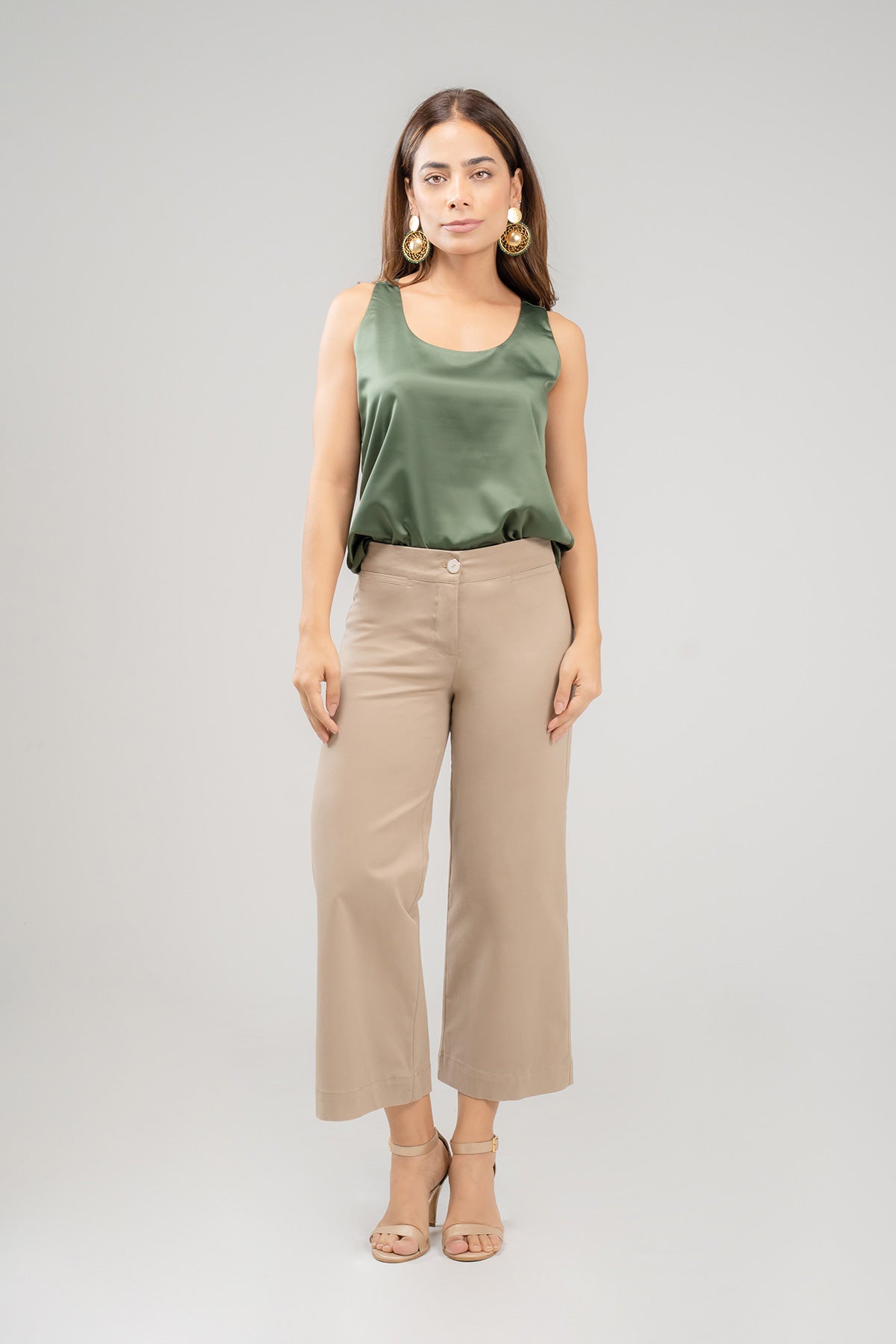 Culotte en drill bolsillos ojal