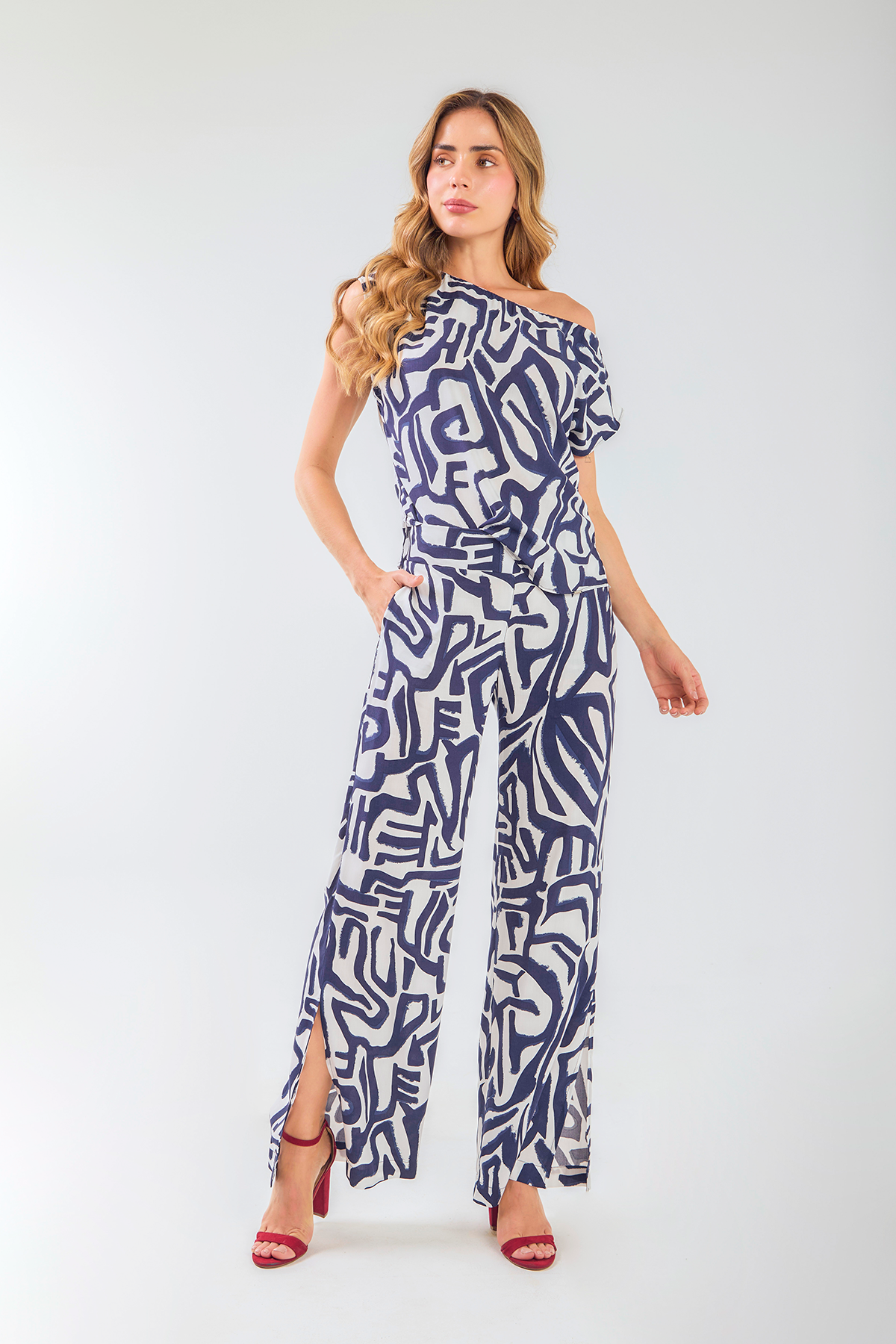 Pantalón palazzo estampado