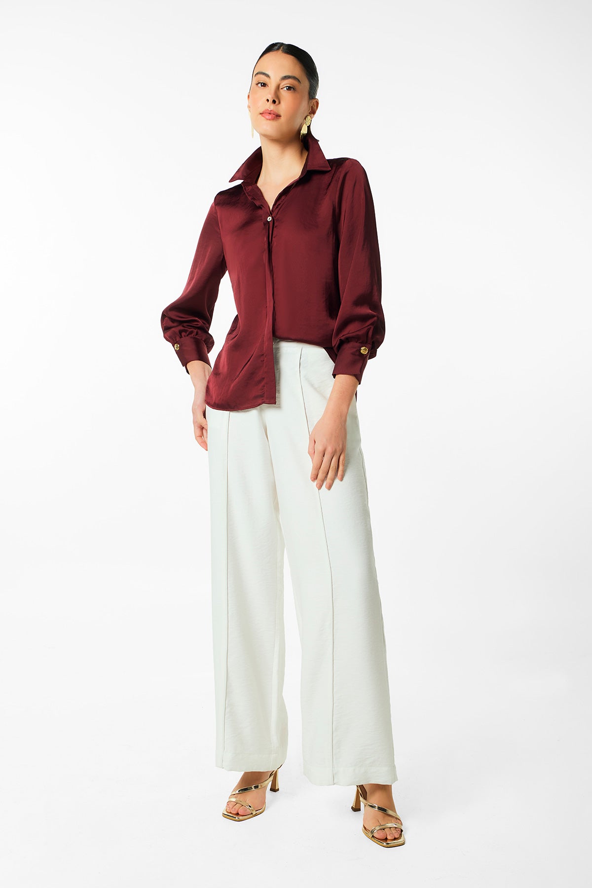 Pantalón palazzo con vena