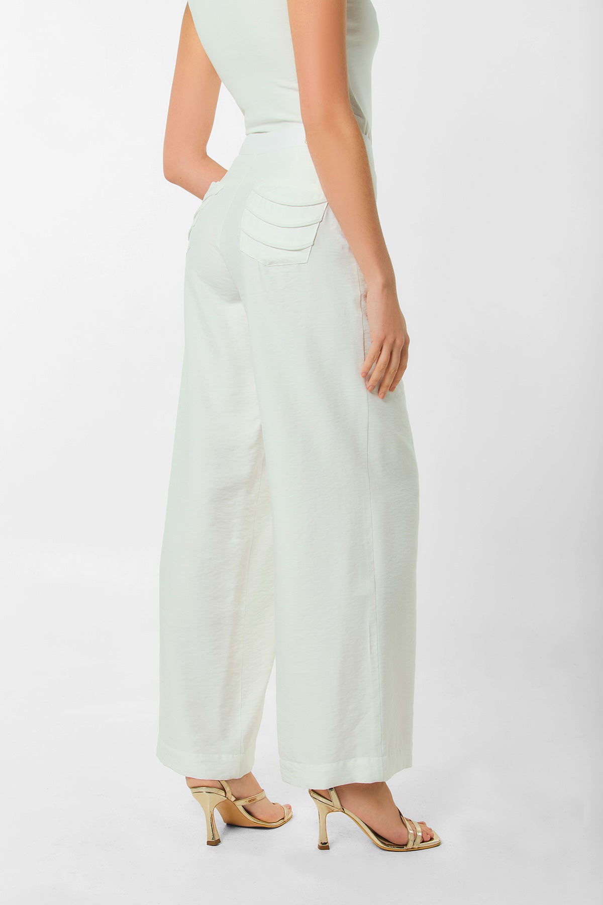 Pantalón palazzo con vena