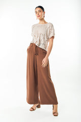 Pantalón palazzo prenses y cinturón