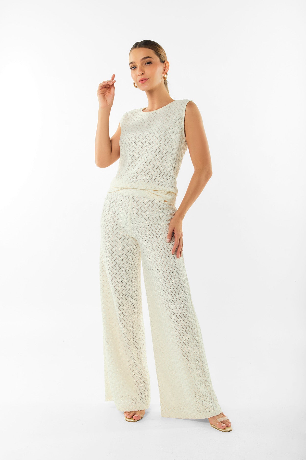 Pantalón palazzo en crochet