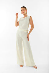 Pantalón palazzo en crochet