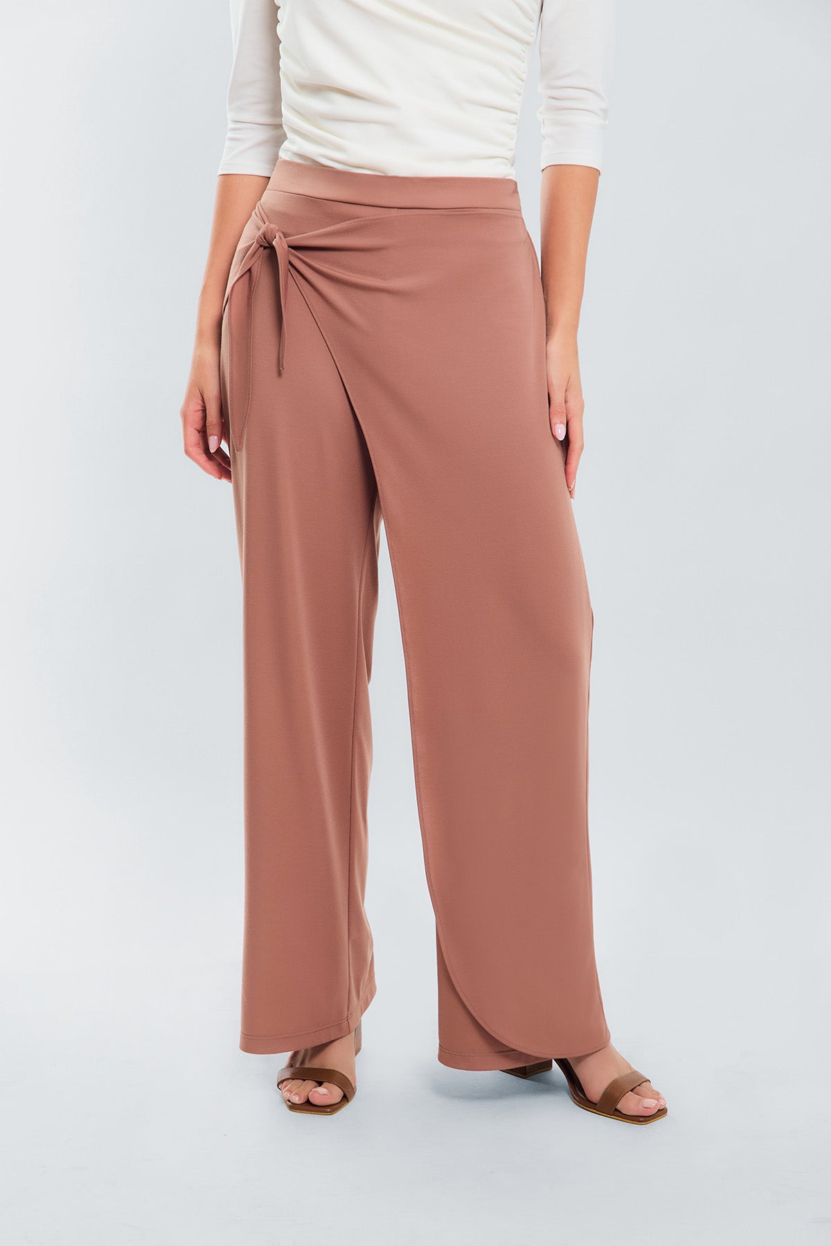 Pantalon palazzo pareo en punto
