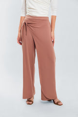 Pantalon palazzo pareo en punto