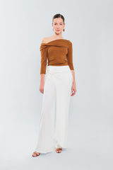 Pantalon palazzo pareo en punto