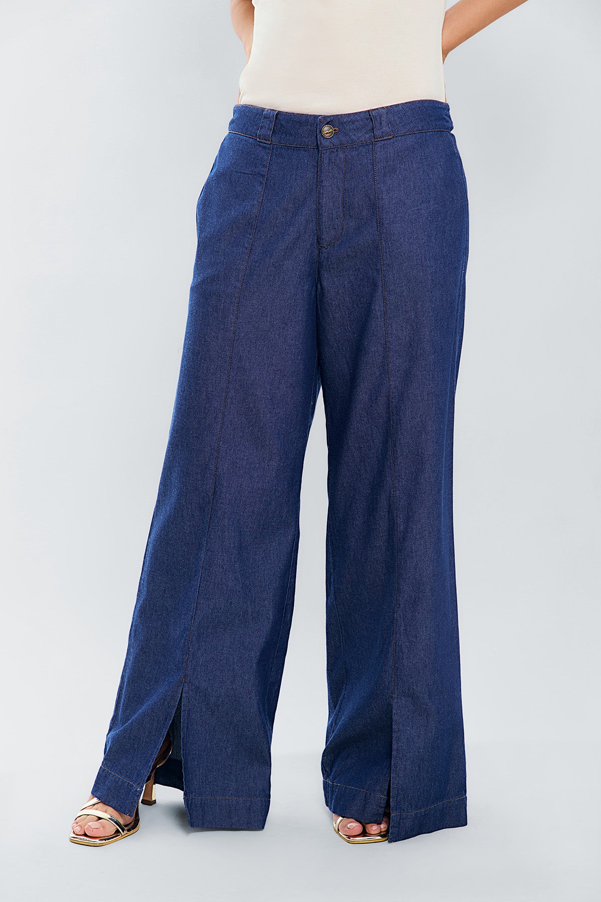 Pantalon palazzo c/cortes