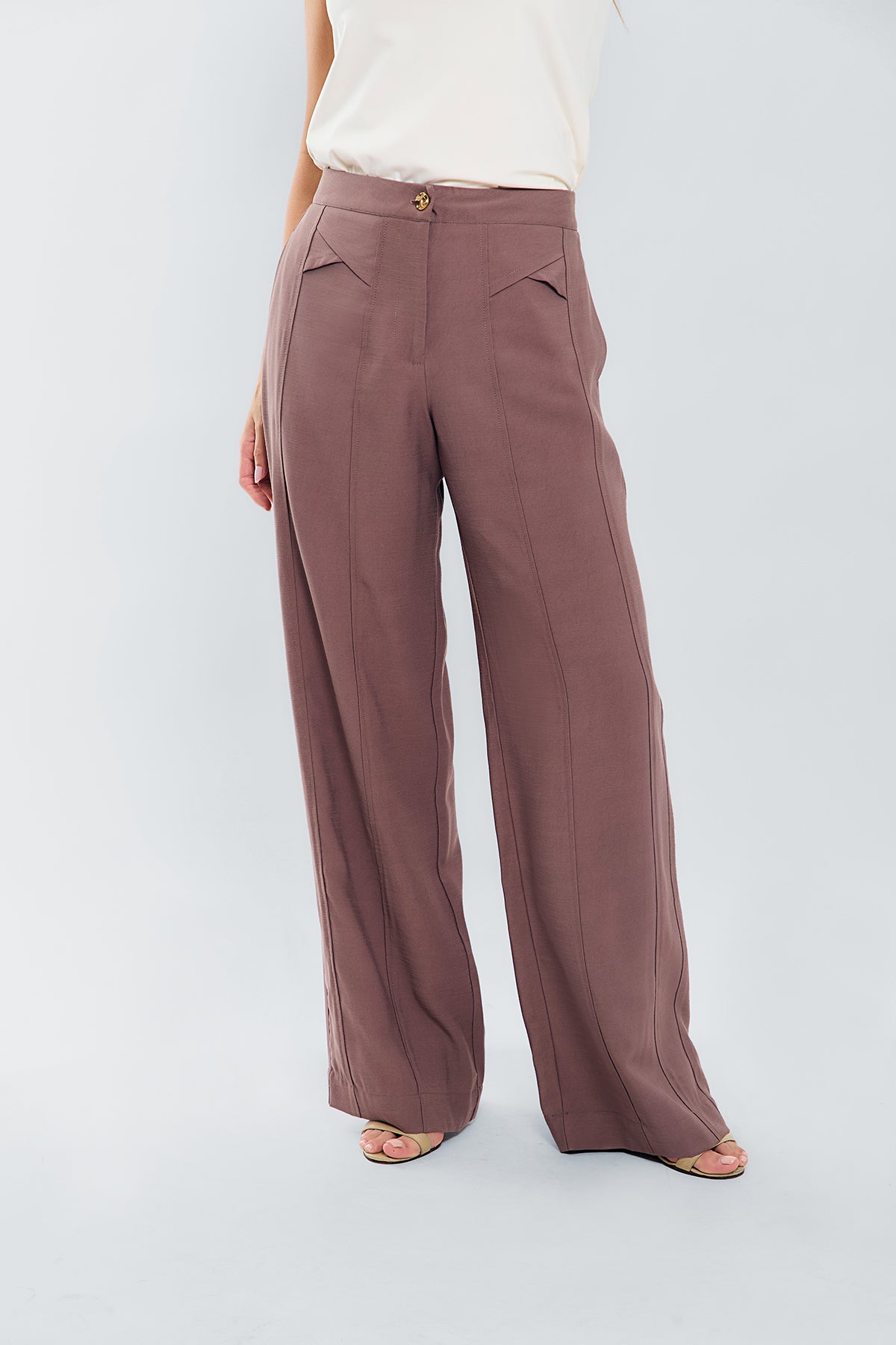 Pantalon palazzo cortes delanteros