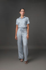Pantalón Palazzo de Tencel con Pretina de Canal