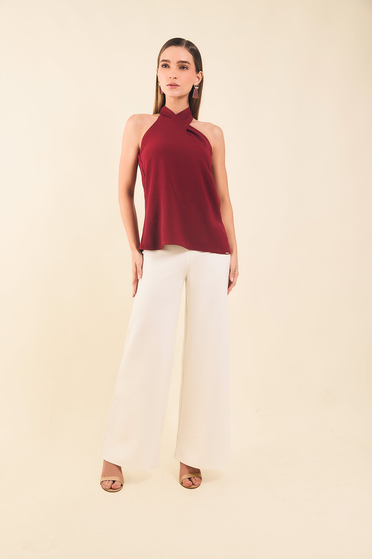 Pantalon pretina en v cruzada