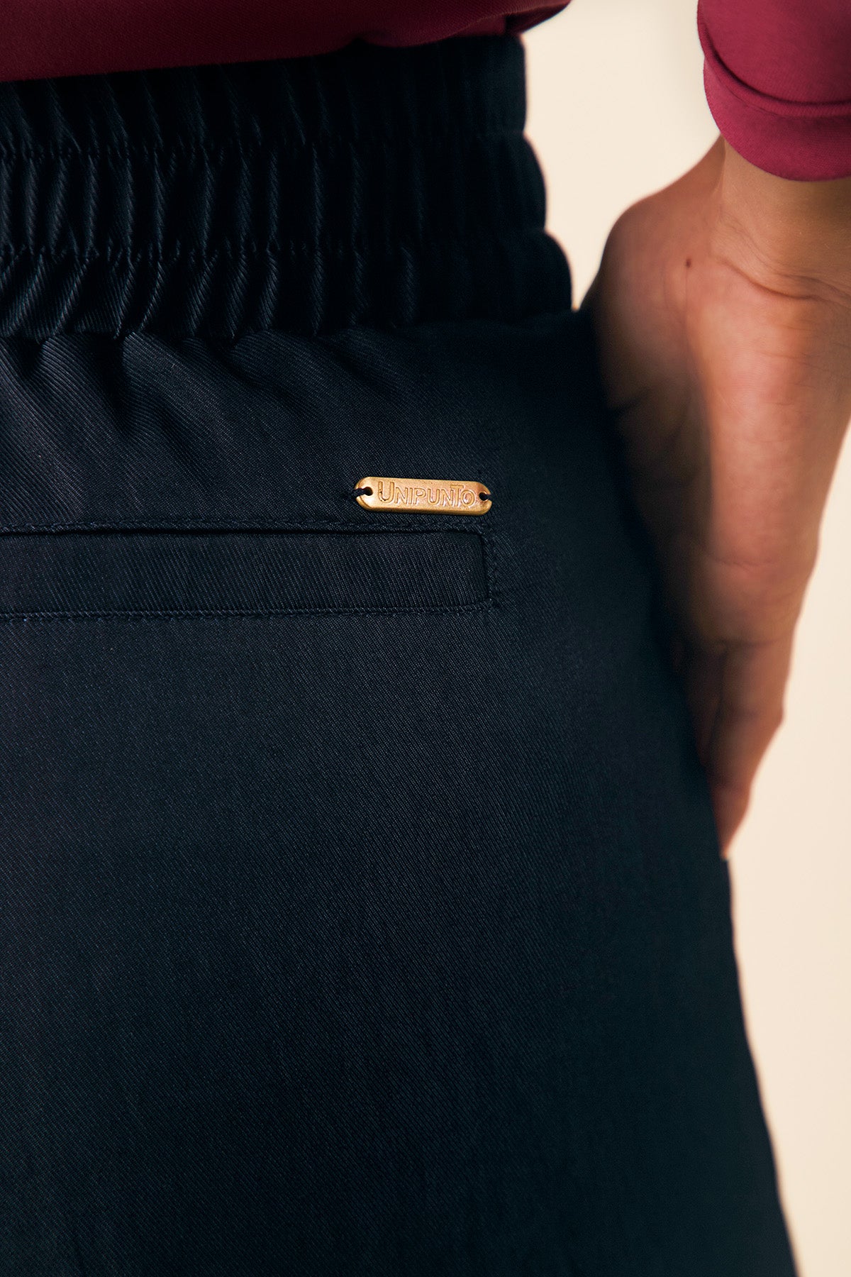 Pantalón en chambray satinado