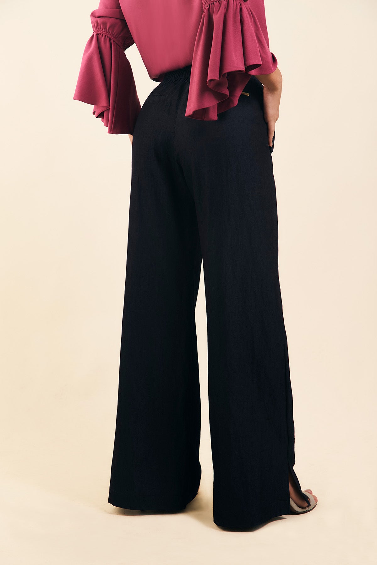 Pantalón en chambray satinado