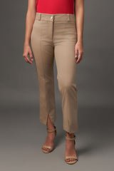Pantalón Cropped en Algodón con Corte Frontal