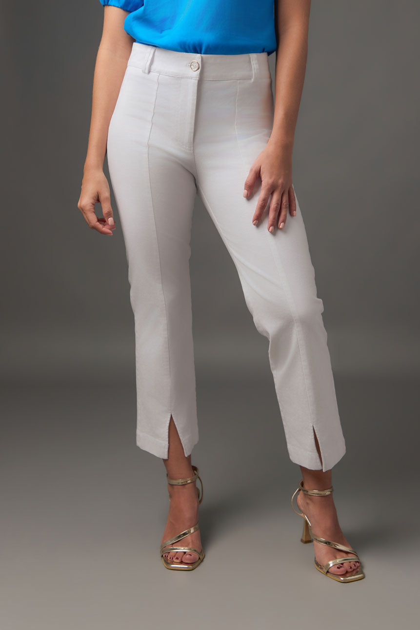 Pantalón Cropped en Algodón con Corte Frontal