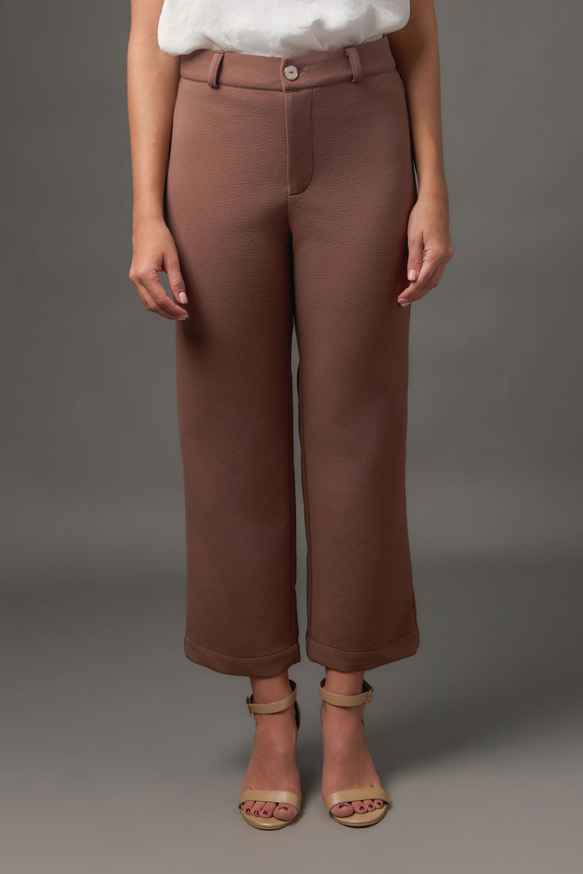 Pantalón Culotte Clásico en Punto con Bolsillos Parche